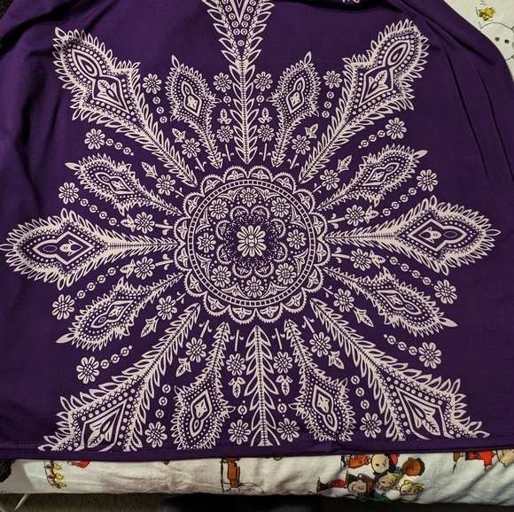 Purple and White A-Line Maxi Dress. - Picture 2 of 5